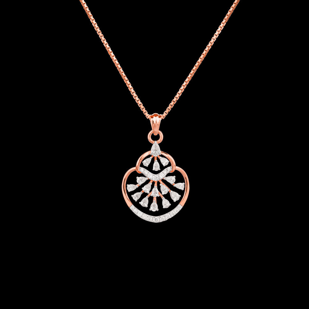 18K Rose Gold Diamond Pendant - 0.5ct VVS-EF