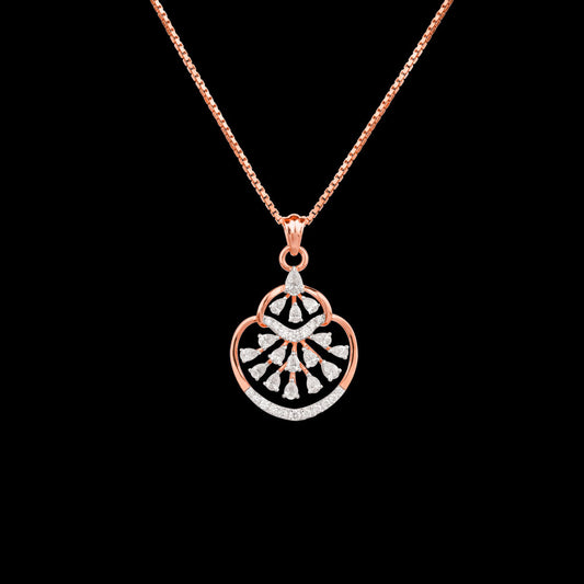 18K Rose Gold Diamond Pendant - 0.5ct VVS-EF