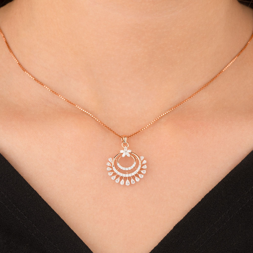 18K Rose Gold Diamond Pendant - 0.57ct VVS-EF