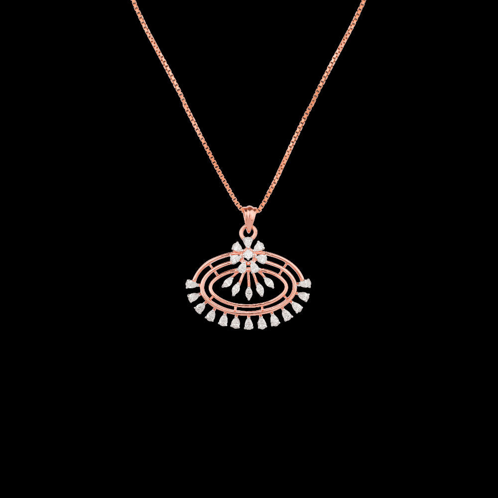 18K Rose Gold Diamond Pendant - 0.56ct VVS-EF