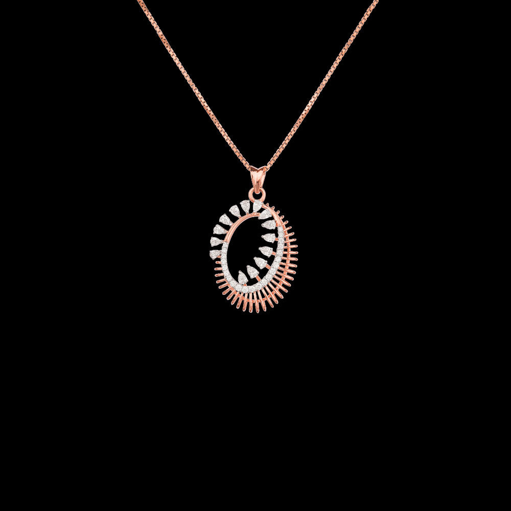 18K Rose Gold Diamond Pendant - 0.54ct VVS-EF