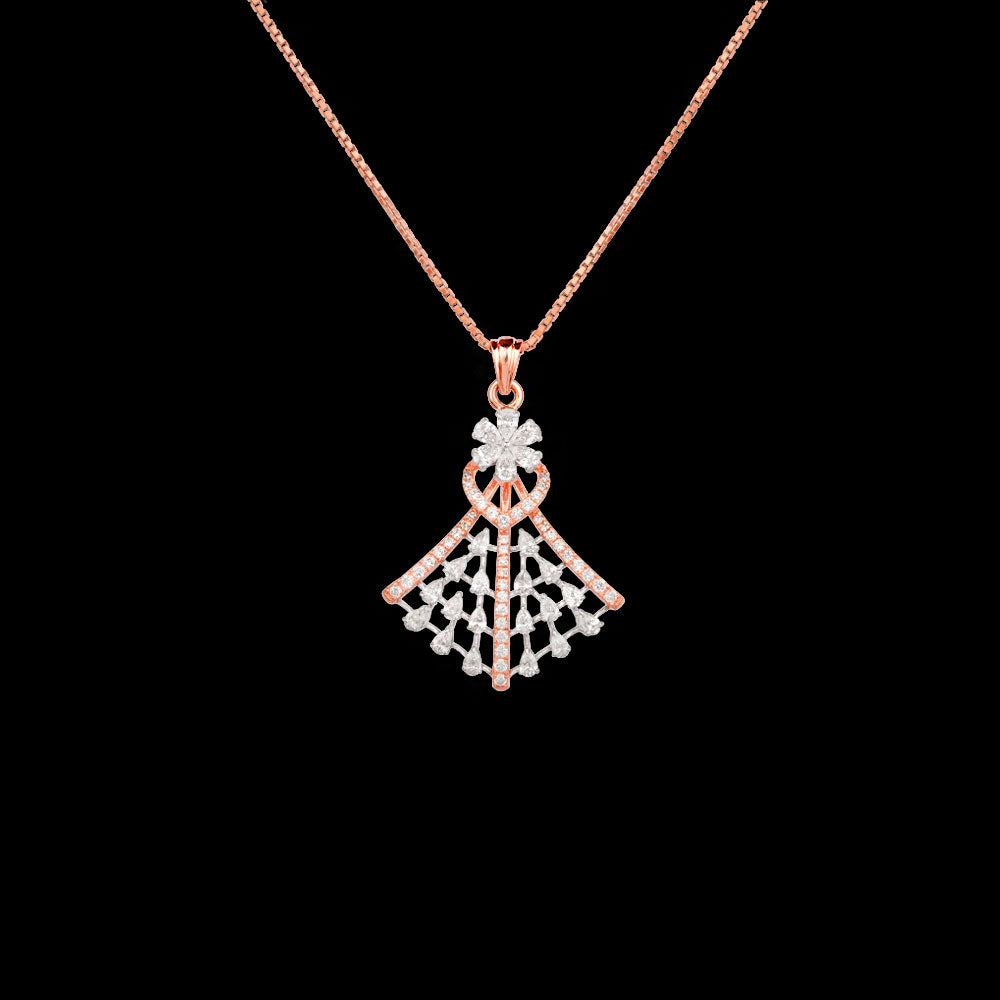 18K Rose Gold Diamond Pendant - 0.79ct VVS-EF