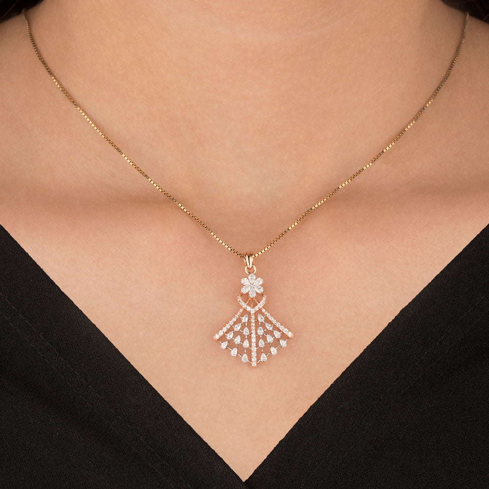 18K Rose Gold Diamond Pendant - 0.79ct VVS-EF