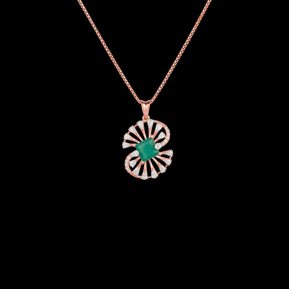 18K Rose Gold Diamond Pendant - 0.51ct VVS-EF with Colour Stones