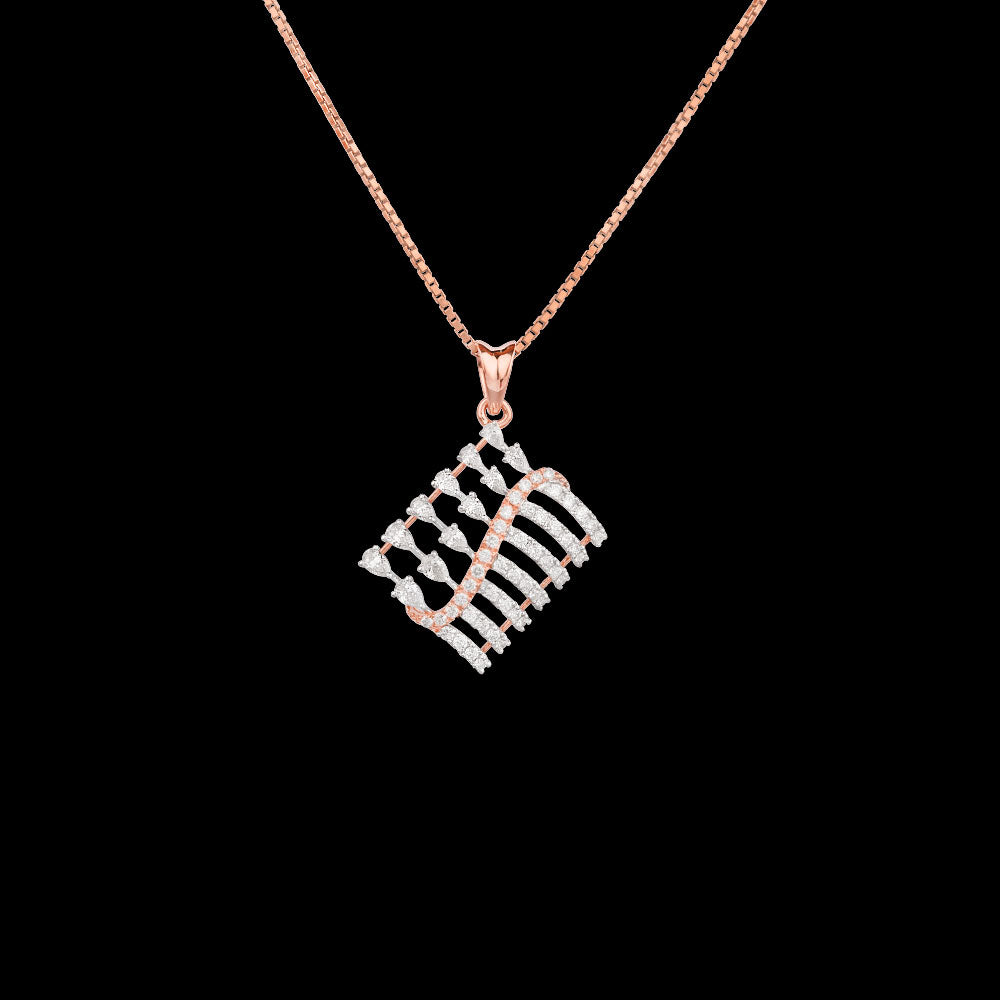 18K Rose Gold Diamond Pendant - 0.56ct VVS-EF