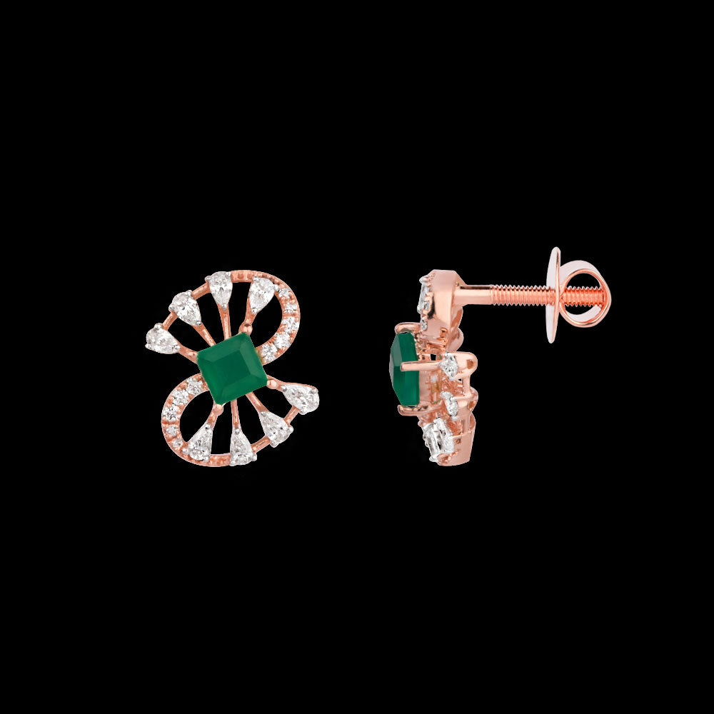 18K Rose Gold Diamond Jewellery - 0.35ct VVS-EF with Colour Stones