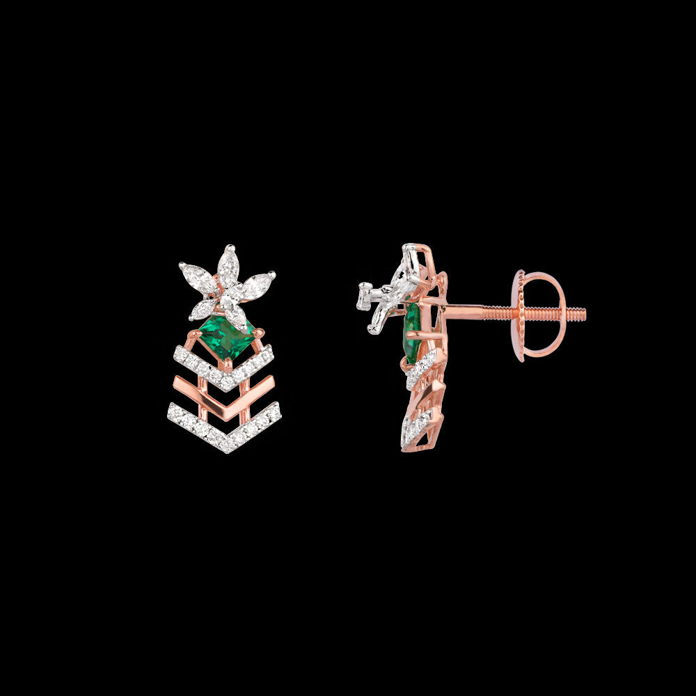 18K Rose Gold Diamond Jewellery - 0.65ct VVS-EF with Colour Stones