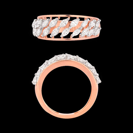 18K Rose Gold Diamond Ring - 0.73ct VVS-EF