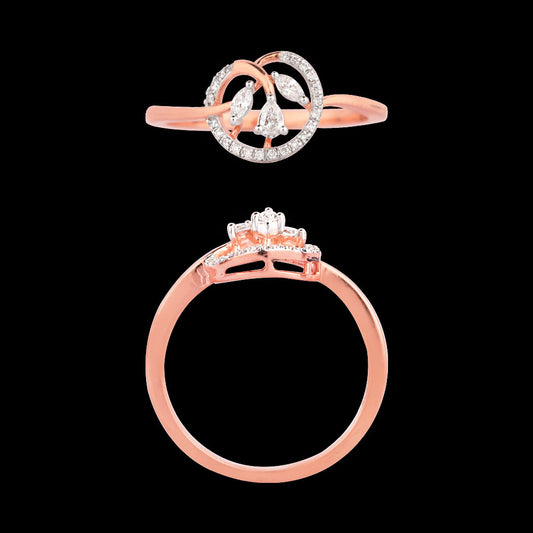 18K Rose Gold Diamond Ring - 0.15ct VVS-EF