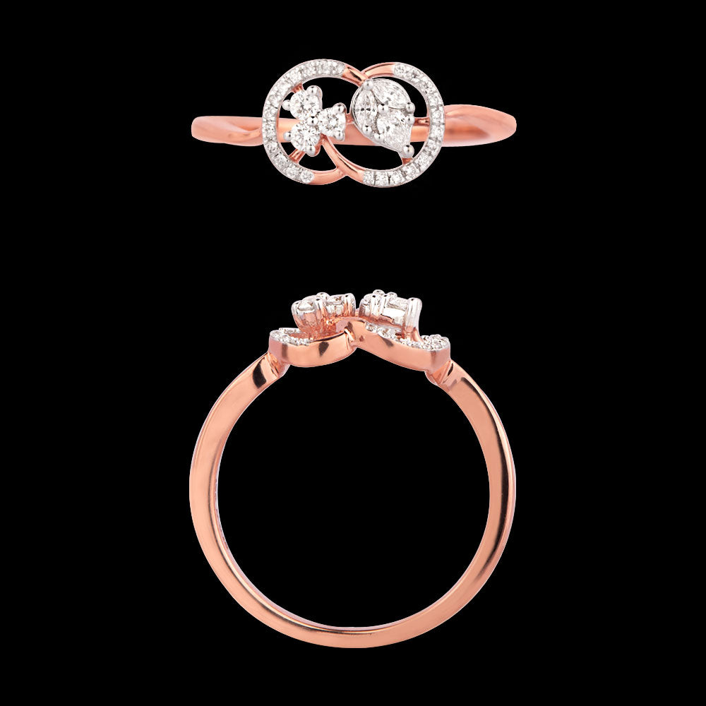 18K Rose Gold Diamond Ring - 0.18ct VVS-EF