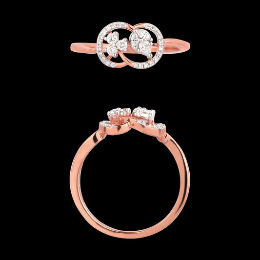18K Rose Gold Diamond Ring - 0.18ct VVS-EF