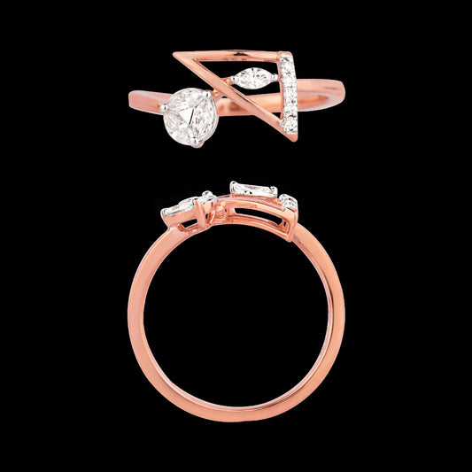 18K Rose Gold Diamond Ring - 0.25ct VVS-EF