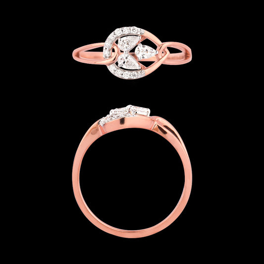 18K Rose Gold Diamond Ring - 0.24ct VVS-EF