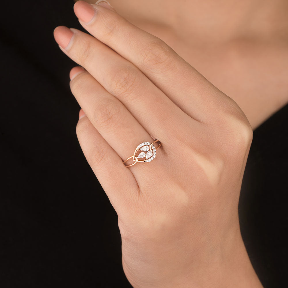 18K Rose Gold Diamond Ring - 0.24ct VVS-EF