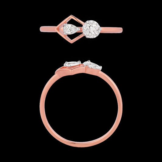 18K Rose Gold Diamond Ring - 0.15ct VVS-EF