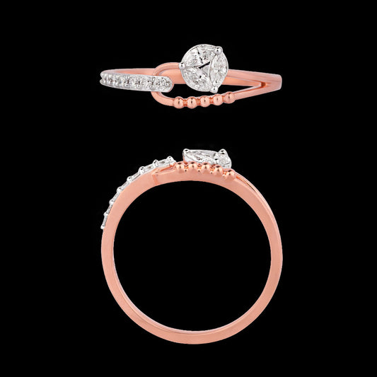 18K Rose Gold Diamond Ring - 0.24ct VVS-EF