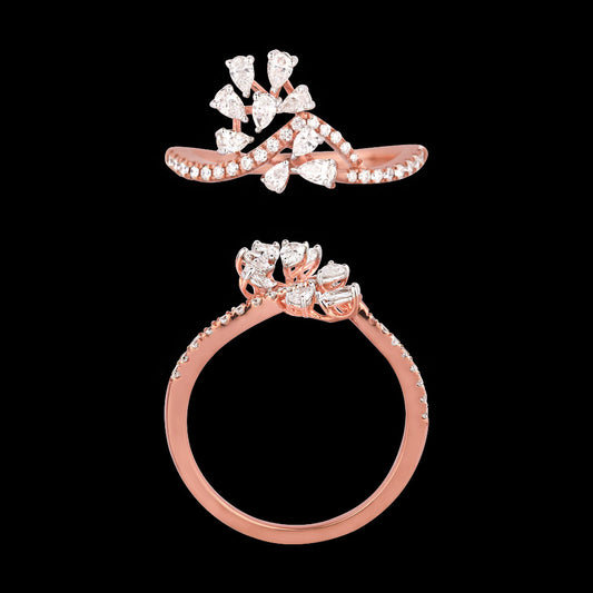 18K Rose Gold Diamond Ring - 0.483ct VVS-EF