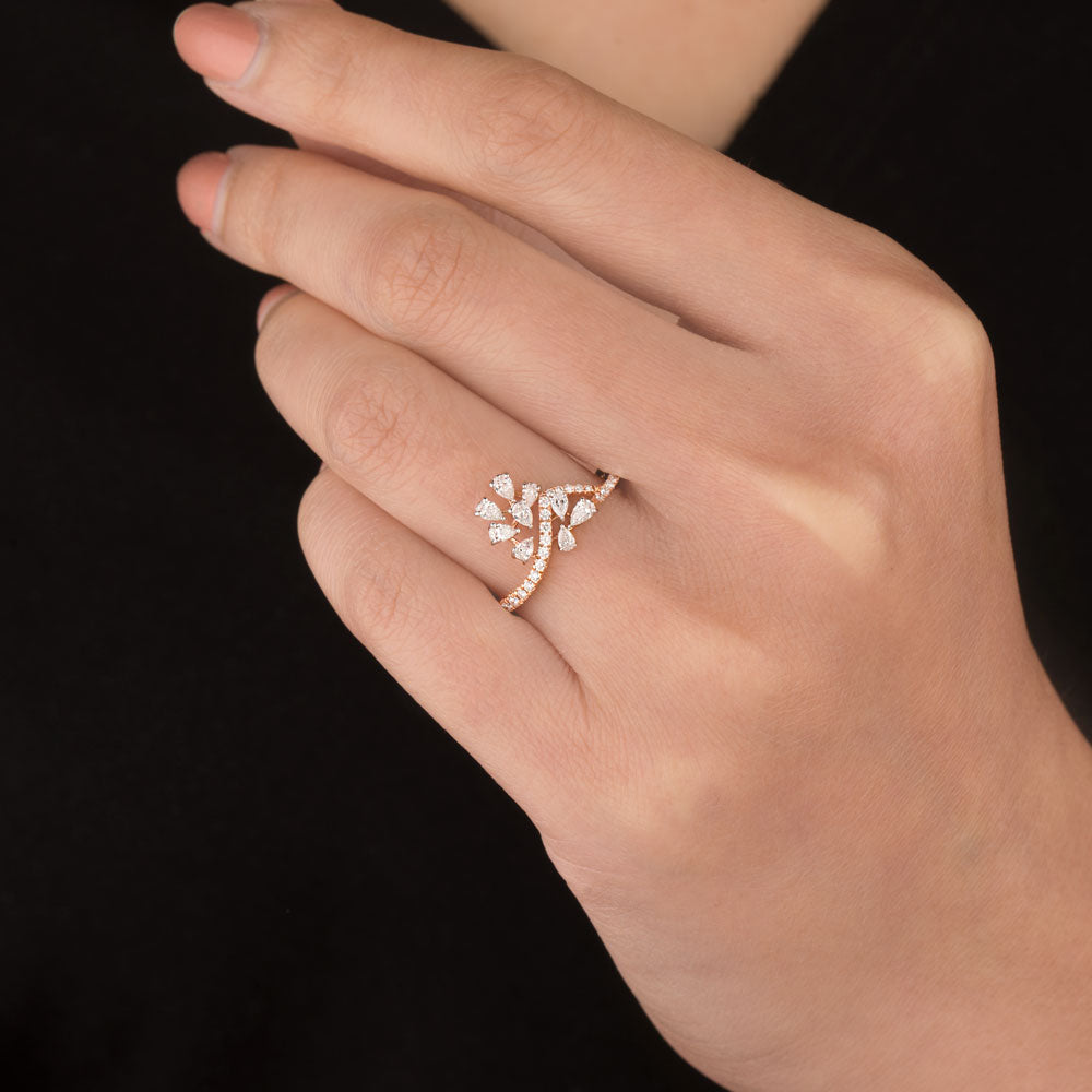 18K Rose Gold Diamond Ring - 0.483ct VVS-EF