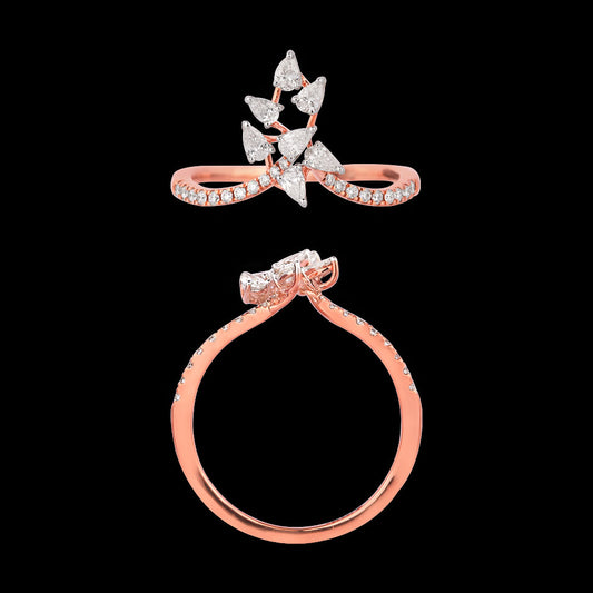 18K Rose Gold Diamond Ring - 0.39ct VVS-VS-GH