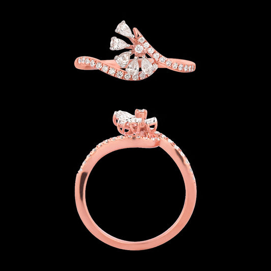 18K Rose Gold Diamond Ring - 0.37ct VVS-EF