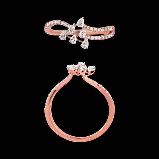 18K Rose Gold Diamond Ring - 0.37ct VVS-EF