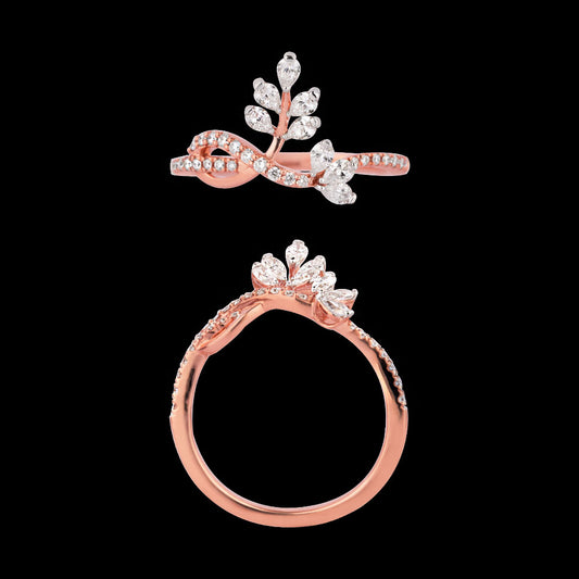 18K Rose Gold Diamond Ring - 0.444ct VVS-EF