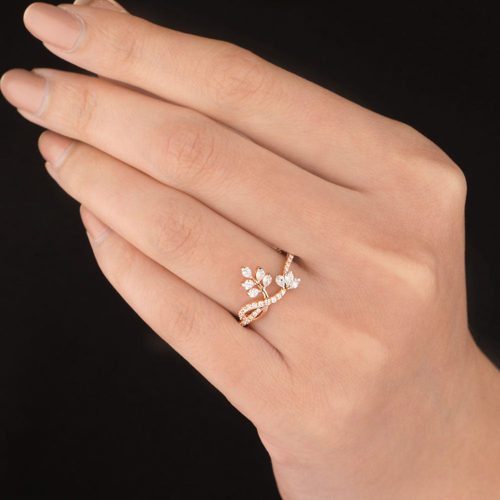 18K Rose Gold Diamond Ring - 0.444ct VVS-EF