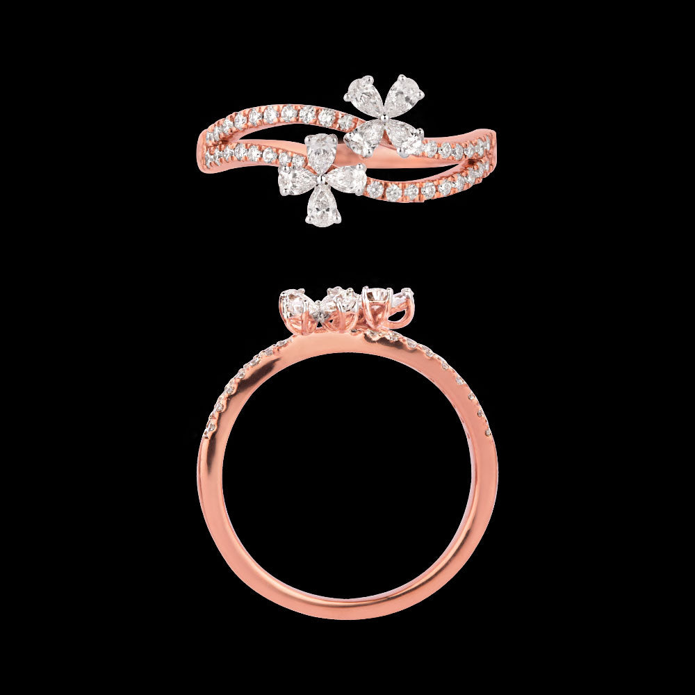 18K Rose Gold Diamond Ring - 0.51ct VVS-EF