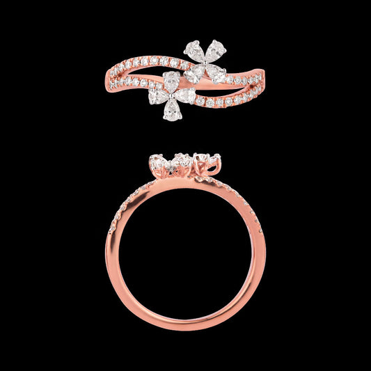 18K Rose Gold Diamond Ring - 0.51ct VVS-EF