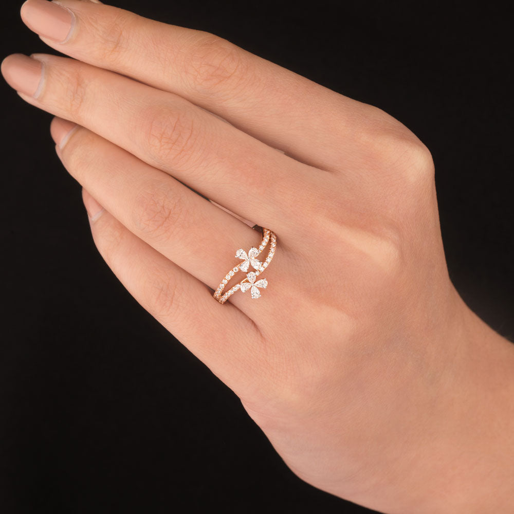 18K Rose Gold Diamond Ring - 0.51ct VVS-EF