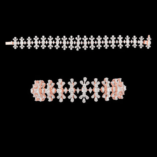 18K Rose Gold Diamond Bracelet - 14.475ct VS-SI-FG