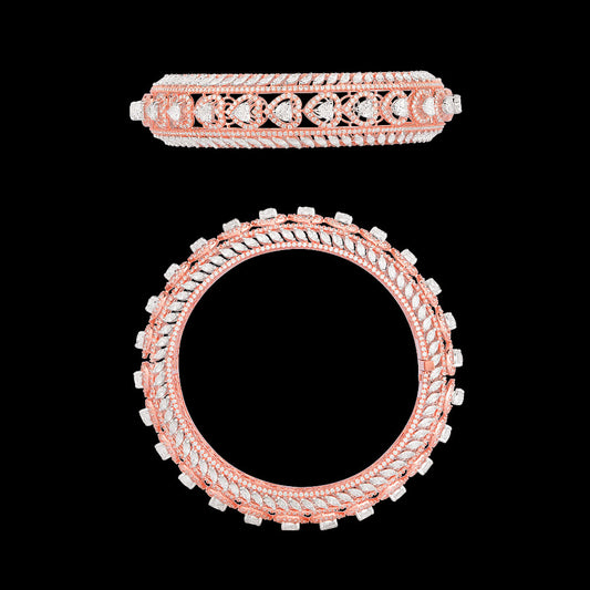 18K Rose Gold Diamond Bangle - 18.97ct VVS-FG