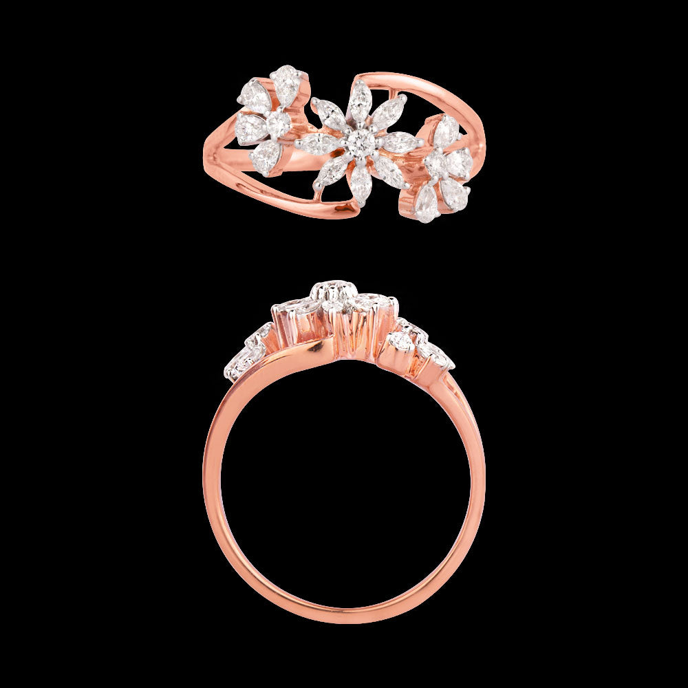 18K Rose Gold Diamond Ring - 0.47ct VVS-VS-EF
