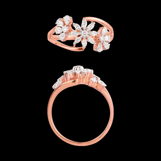 18K Rose Gold Diamond Ring - 0.47ct VVS-VS-EF