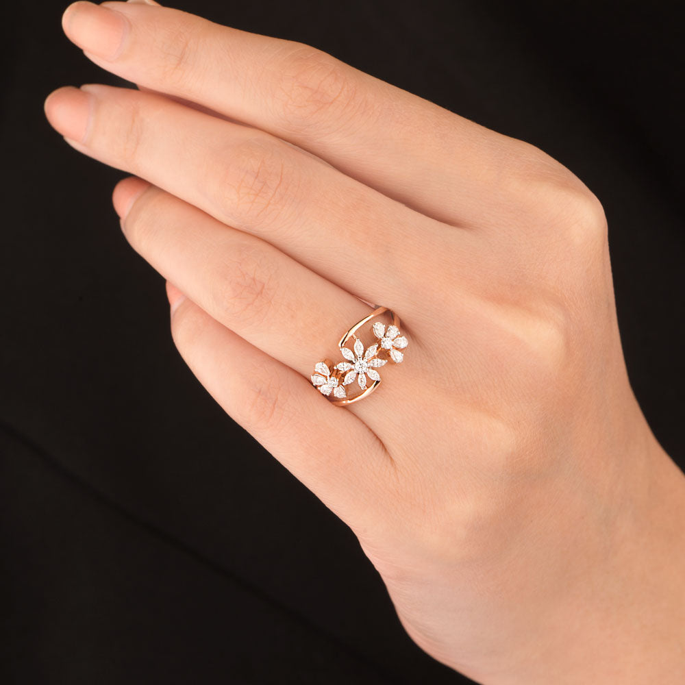 18K Rose Gold Diamond Ring - 0.47ct VVS-VS-EF