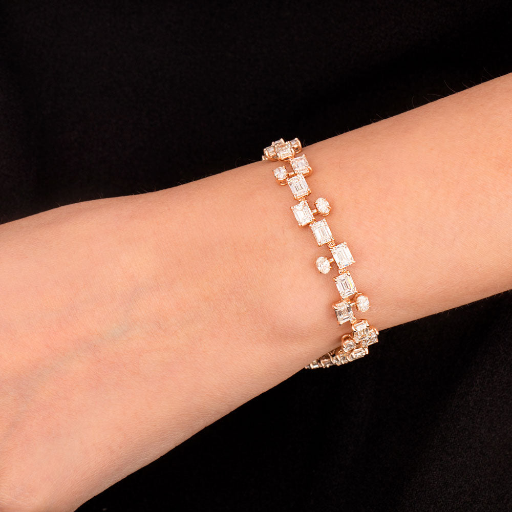 18K White Gold Diamond Bracelet - 14.373ct VVS-VS-GH