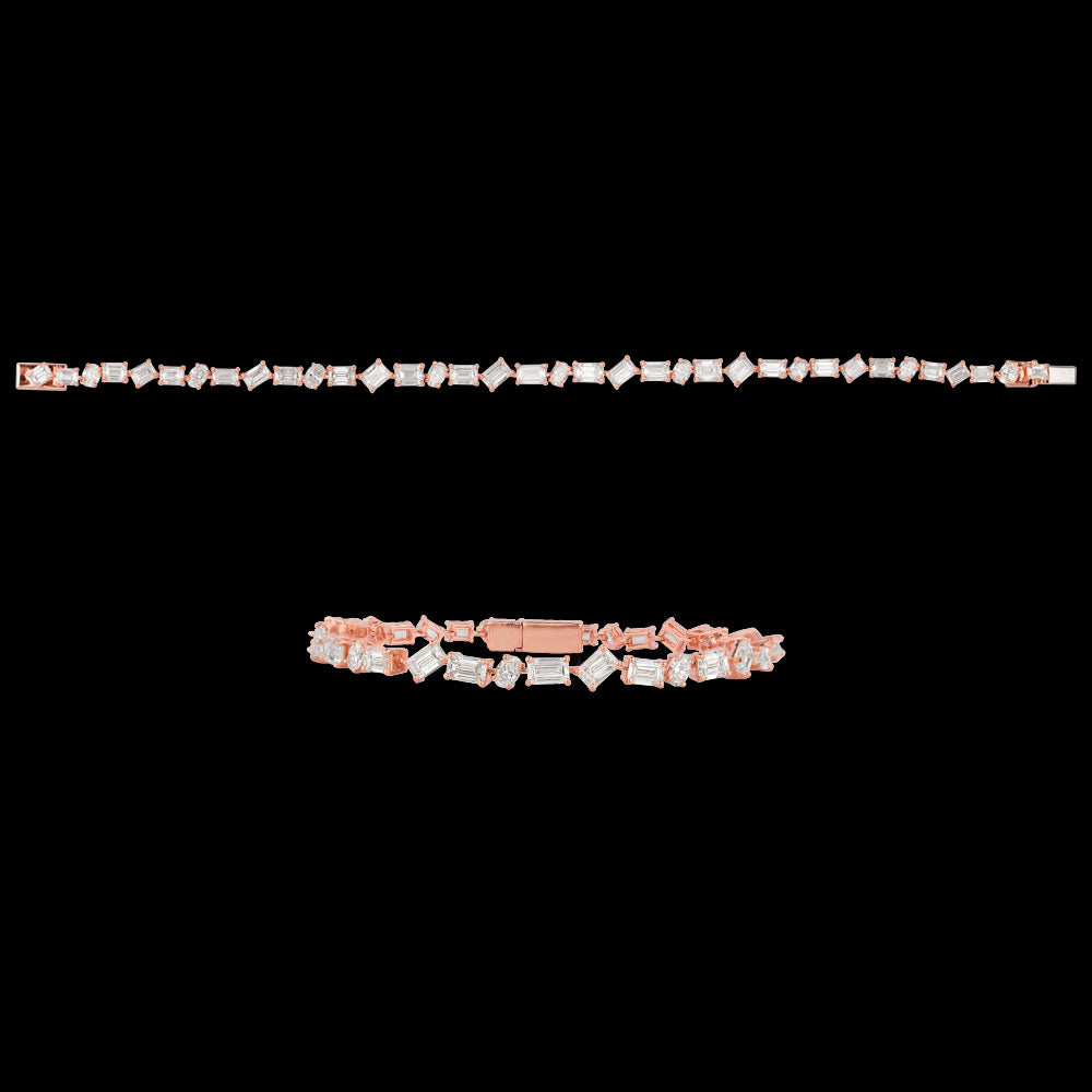 18K Rose Gold Diamond Bracelet - 7.963ct VVS-VS-HI