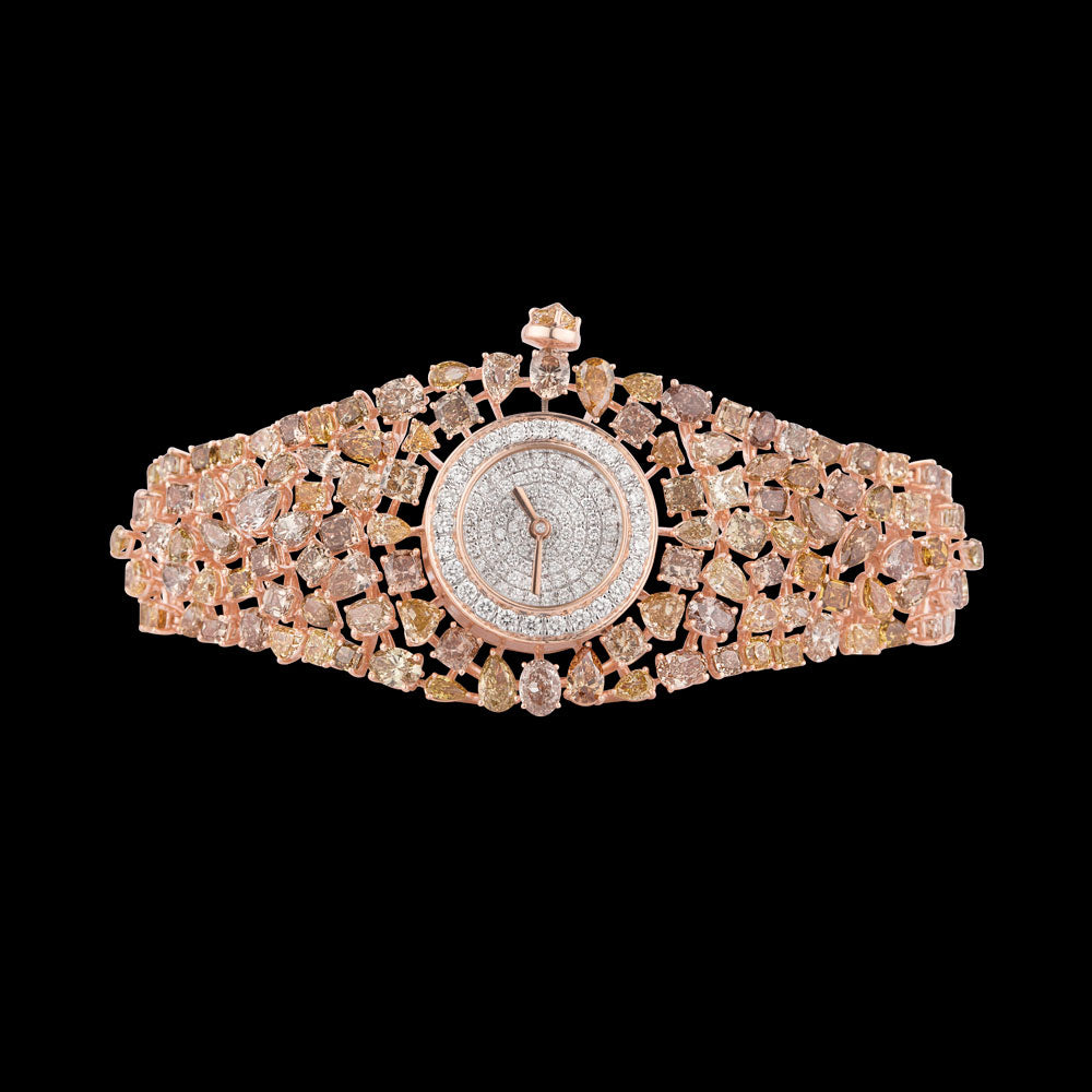 14K Rose Gold Diamond Watch - 40.574ct SI-WK