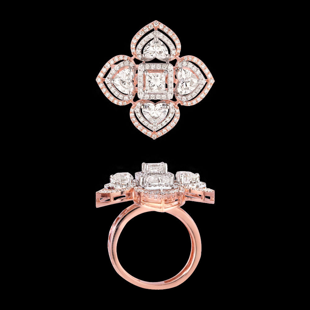 18K Rose Gold Diamond Ring - 3.25ct VS-SI-FG