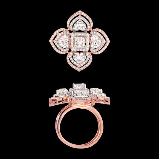 18K Rose Gold Diamond Ring - 3.25ct VS-SI-FG