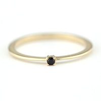 0.17 Ct Round Cut Black Diamond 14k Yellow Gold Finish Solitaire Promise Band Ring Unique On 925 Sterling Silver