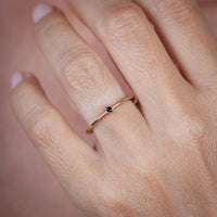 0.17 Ct Round Cut Black Diamond 14k Yellow Gold Finish Solitaire Promise Band Ring Unique On 925 Sterling Silver