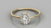 2.30 Ct Oval Cut Lab Created Diamond 14K Yellow Gold Over Halo Anniversary Ring On 925 Sterling Silver