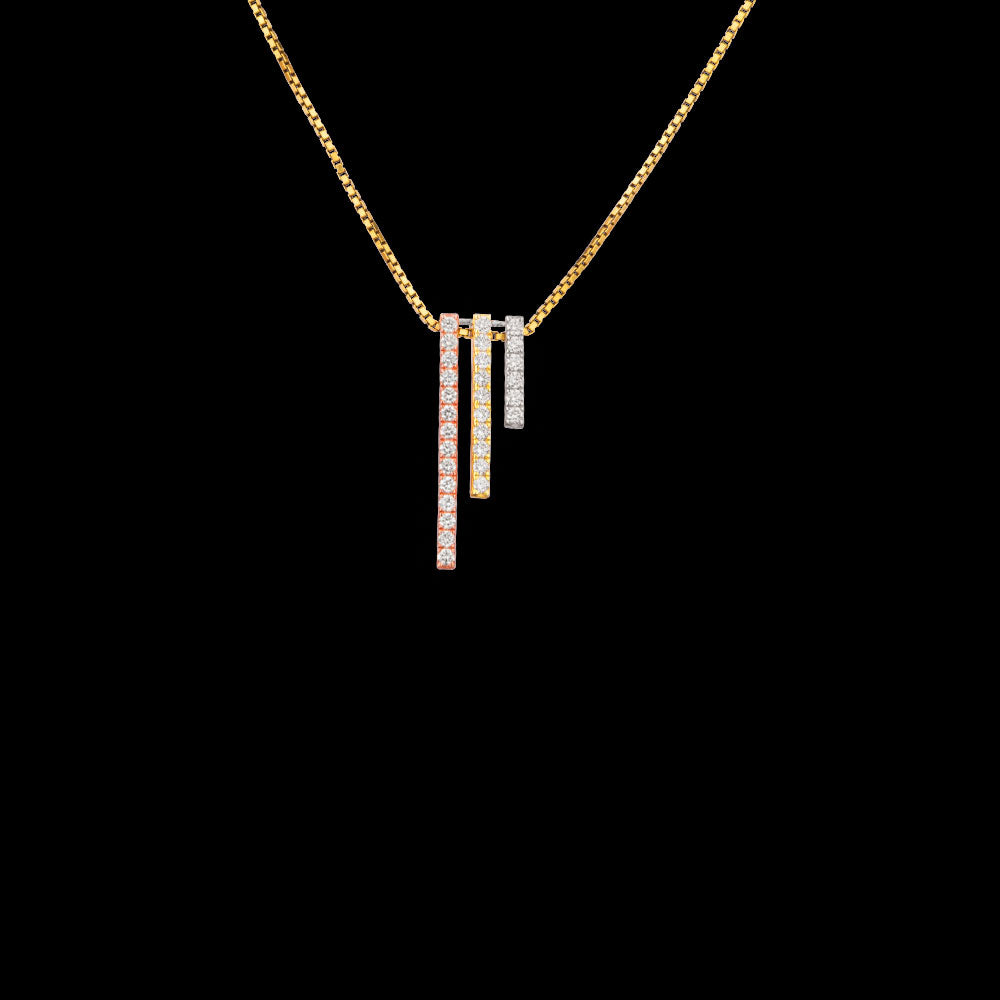 14K Two Tone Gold Diamond Pendant - 0.356ct VS-FG