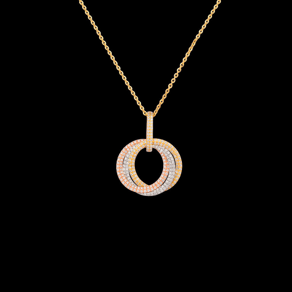 18K Two Tone Gold Diamond Pendant - 1.599ct VS-GH
