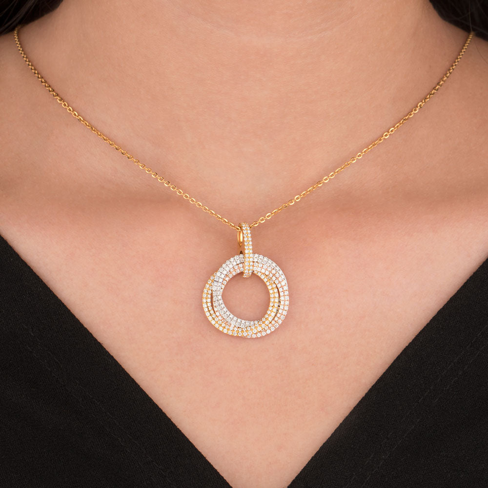18K Two Tone Gold Diamond Pendant - 1.599ct VS-GH