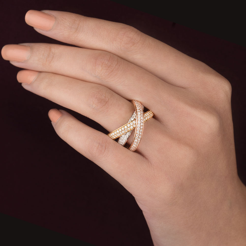 18K Two Tone Gold Diamond Ring - 2.32ct VVS-VS-HI