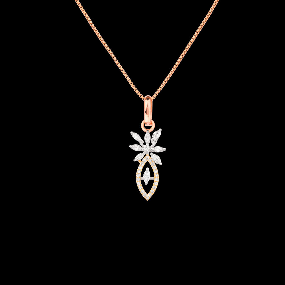 18K Two Tone Gold Diamond Pendant - 0.43ct VVS-EF