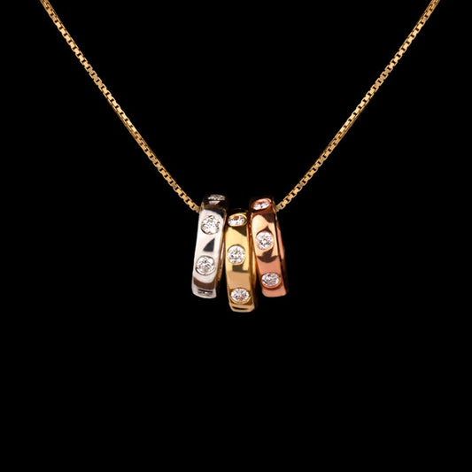 18K Two Tone Gold Diamond Pendant - 0.21ct VS-GH