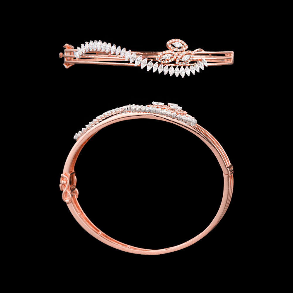 18K Two Tone Gold Diamond Kada - 1.27ct VS-FG